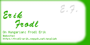 erik frodl business card